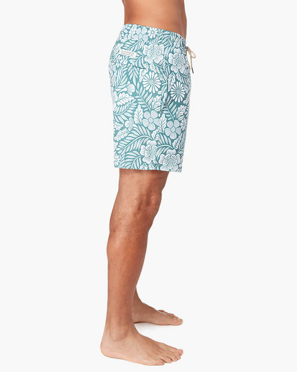 Fair Harbor Bayberry Trunk - Green Floral - Line In The Sand Swim